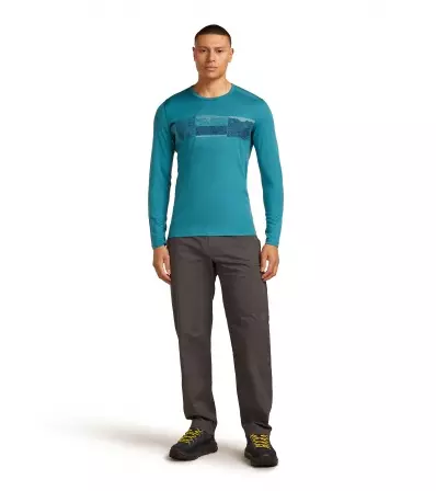 Icebreaker M's Merino 200 Oasis LS Crewe Thermal Top Elevation Line